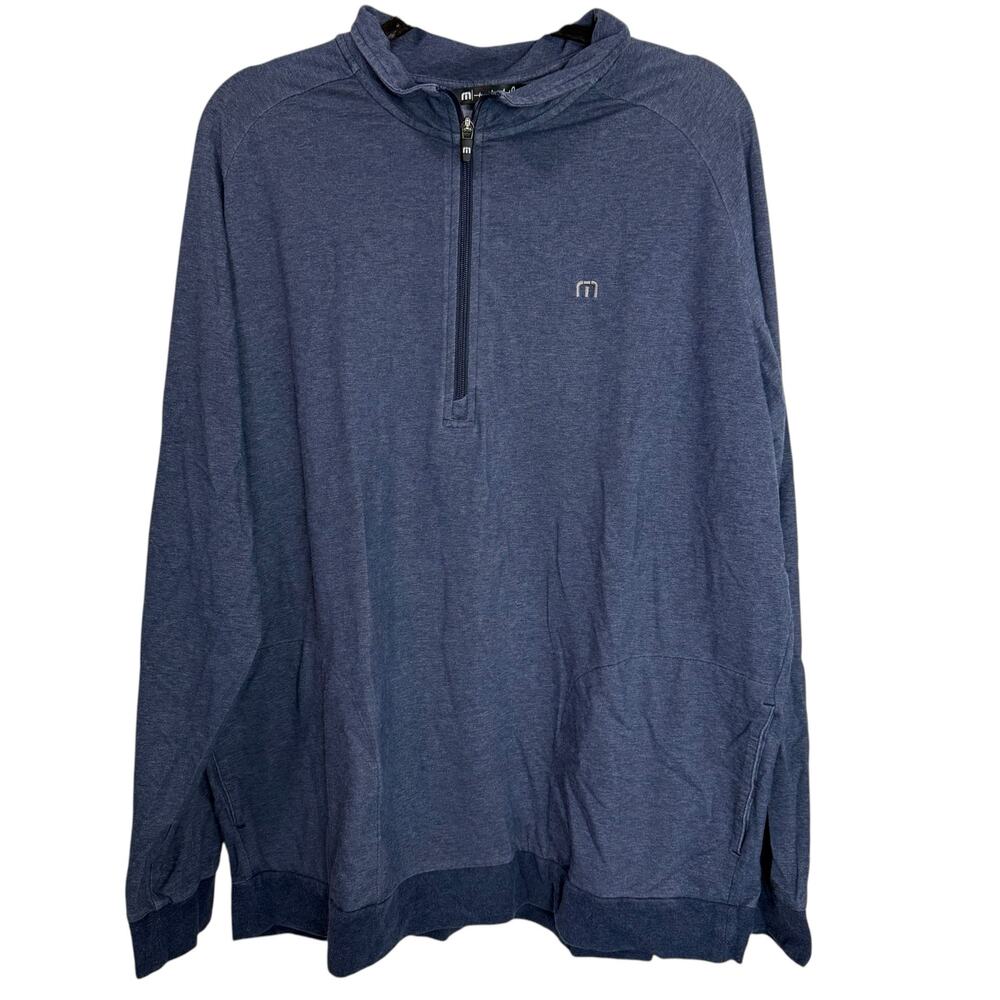 Travis Mathew Blue Men's Quarter Zip Sweater Size XXL